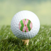 Chic Pink und Green Raute Mit Monogramm Golfball (Insitu T-Shirt)