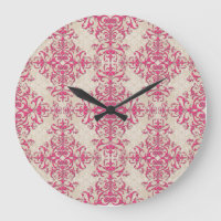Chic Pink und Off White Floral Damask Muster