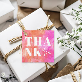 Chic Pink und Orange Bold Vielen Dank für Ihre Hoc Geschenkanhänger