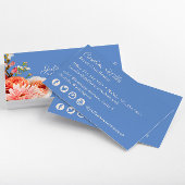 Chic Pink und Peach Blume auf Periwinkle Visitenkarte