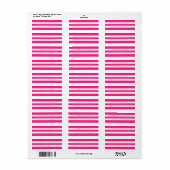 Chic Pink und White Stripes Rücksendeadresse (Vorne)