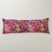 Chic pink violette Blumen monogramm Blumenmuster Seitenschläferkissen (Rückseite)