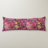 Chic pink violette Blumen monogramm Blumenmuster Seitenschläferkissen (Vorderseite)