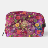 Chic pink violette Blumen monogramm Blumenmuster Waschbeutel (Rückseite)