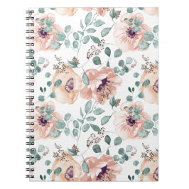 Chic Pink Watercolor Blume Notebook Notizblock