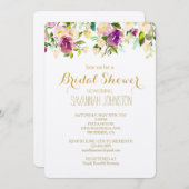 Chic Pink Watercolor Brautparty Einladung (Vorne/Hinten)