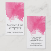 Chic Pink Watercolor Business Card Visitenkarte (Vorne/Hinten)