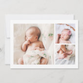 Chic Pink Watercolor Floral Birth Announcement Einladung (Rückseite)