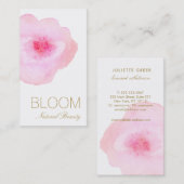 Chic Pink Watercolor Floral Painted Blume Visitenkarte (Vorne/Hinten)