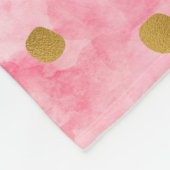 Chic Pink Watercolor Gold Confetti Fleecedecke (Ecke)