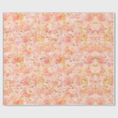 Chic Pink Watercolor Gold Confetti Geschenkpapier (Flach)