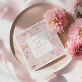 Chic Pink Watercolor Roses Wedding Serviette