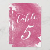 CHIC PINK WATERCOLOR TISCHNUMMER CARDS (Vorne/Hinten)