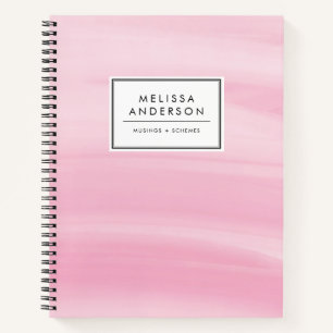 Chic Pink Watercolor Wash Modern Notizblock