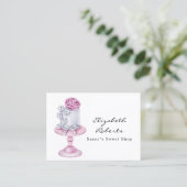 Chic Pink Wedding Cake Decoration Visitenkarte (Stehend Vorderseite)