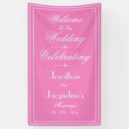 Chic Pink Wedding Names Begrüßungsbanner Hintergru Banner