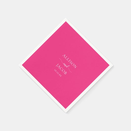 Chic Pink Wedding Napkins Serviette (Ecke)