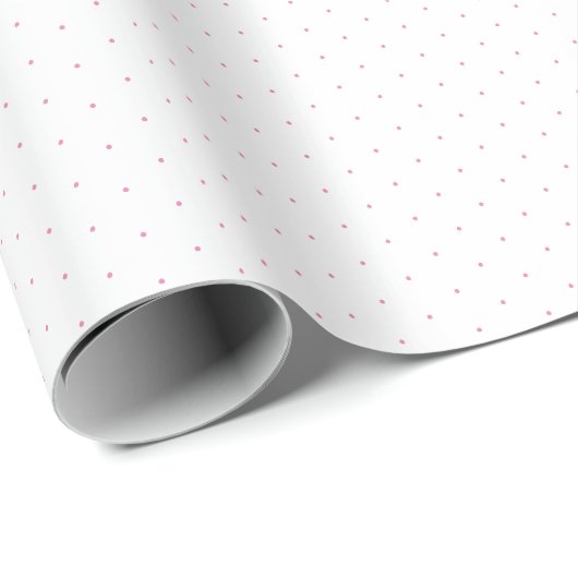 Chic pink weiß winzige Polka-Punkte-Muster Geschen Geschenkpapier (Rolleneckpunkt)