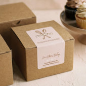 Chic Pink Whisk Spoon Thank You Bakery Box Seal