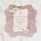 Chic Pink White Blume Gold Girl Confirmation Geschenkanhänger (Vorderseite)
