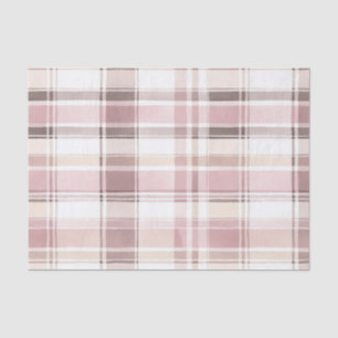 Chic Pink White Cream Kariert Stripes Weihnachten Seidenpapier