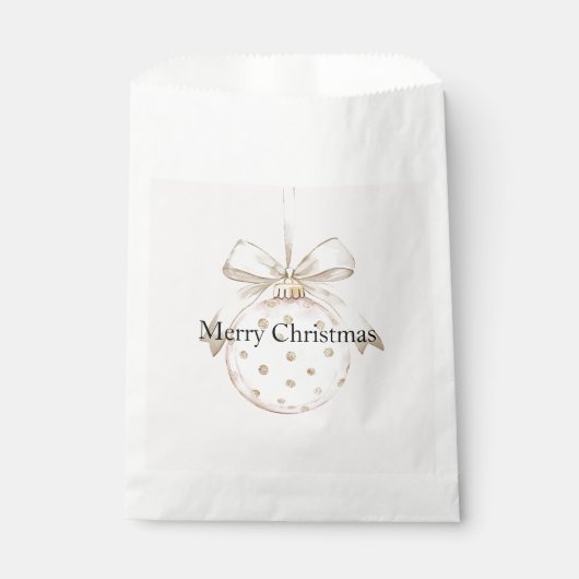 Chic Pink White Dots Bow Ornament Weihnachten Geschenktütchen (Vorderseite)