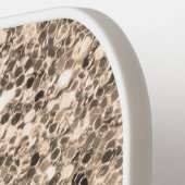 Chic Pink White Glittery Glitzern Modernes Monogra Pickleball Schläger (Linke Seite)