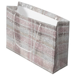 Chic Pink White Kariert Stripes Christmas Sparkor Große Geschenktüte