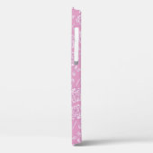 Chic Pink White Rose Muster Case-Mate iPhone Hülle (Rückseite / Links)