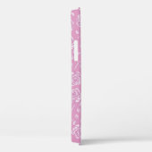 Chic Pink White Rose Muster Case-Mate iPhone Hülle (Rückseite / Rechts)