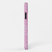 Chic Pink White Rose Muster Case-Mate iPhone Hülle (Hinten/Rechts)