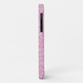 Chic Pink White Rose Muster Case-Mate iPhone Hülle (Hinten/Links)