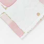 Chic Pink White Squares Fleecedecke (Ecke)