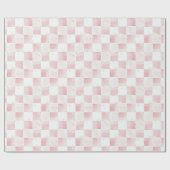 Chic Pink White Squares Geburtstag Geschenkpapier (Flach)