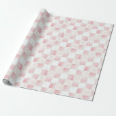 Chic Pink White Squares Geburtstag Geschenkpapier (Ungerollt)