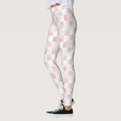 Chic Pink White Squares Leggings (Links)