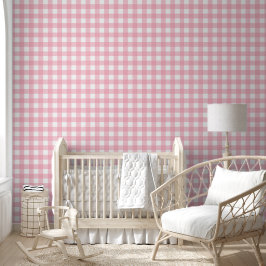 Chic Pink & White Squares Peel & Stick Dekoration Tapete