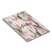 Chic Pink White Tulip Blume Notizblock (Rechte Seite)