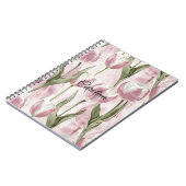 Chic Pink White Tulip Blume Notizblock (Linke Seite)