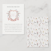 Chic Pink Wildblume Wappen Bücher für Babydusche Begleitkarte (Vorne/Hinten)
