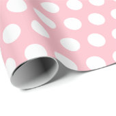 Chic Pink Wrapping Paper mit weißem Punkt Geschenkpapier (Rolleneckpunkt)