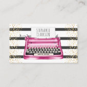 Chic Pink Writer Writer Editor Author Visitenkarte (Vorderseite)