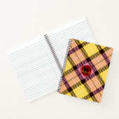 Chic Pink Yellow Tartan Briefmarke Monogram Script Notizblock (Innenseite)