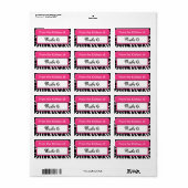 Chic Pink Zebra Print "From the Kitchen" Labels Adressaufkleber (Vorne)