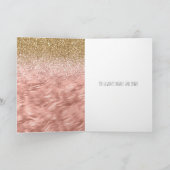 Chic Pink Zebra Print Glitz Karte (Innenseite)