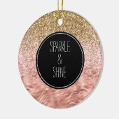 Chic Pink Zebra Print Glitz Keramik Ornament (Links)
