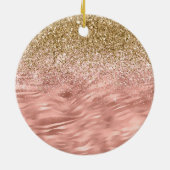 Chic Pink Zebra Print Glitz Keramik Ornament (Hinten)