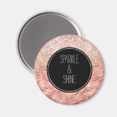 Chic Pink Zebra Print Glitz Magnet (Vorderseite/Rückseite)