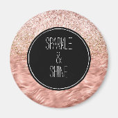 Chic Pink Zebra Print Glitz Magnet (Vorne)