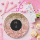 Chic Pink Zebra Print Glitz Pappteller (Party)